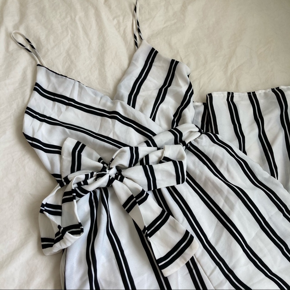 Black & White Striped Jumpsuit